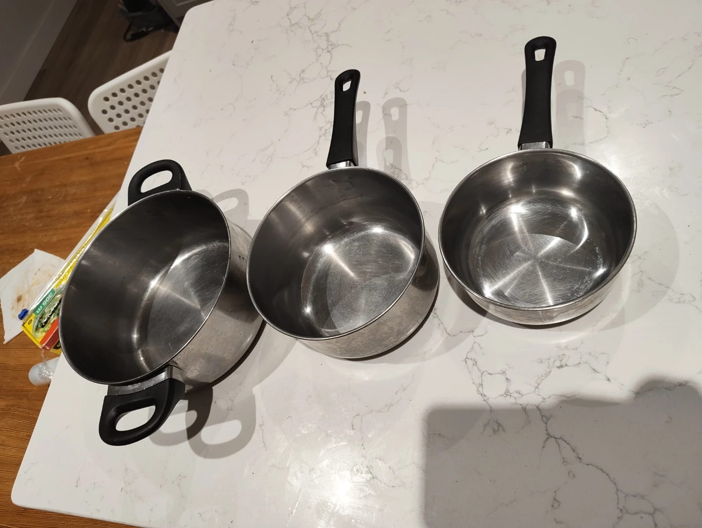 Set of 3 Stainless Steel Pots