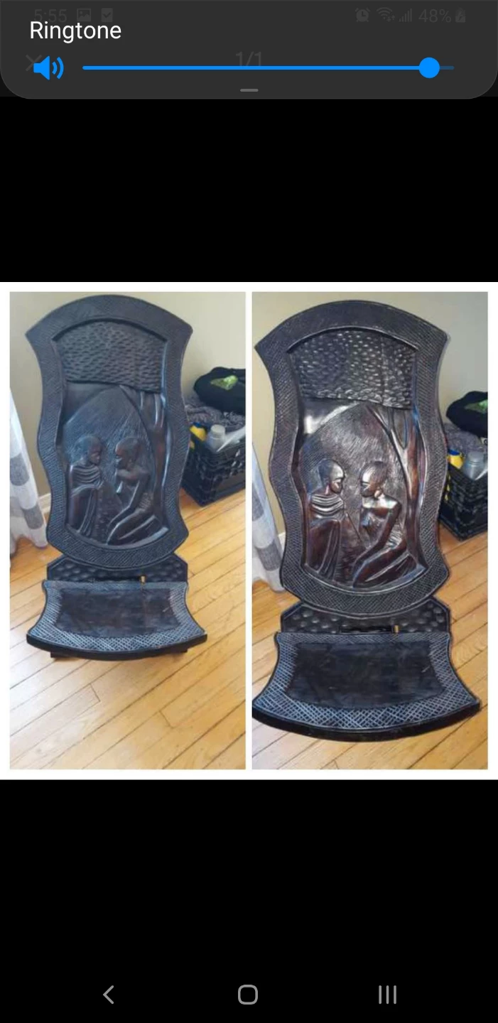 Hand-carved African birthing chair