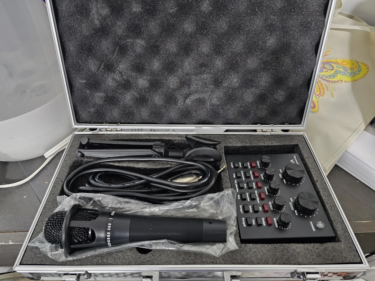 Karaoke Microphone and Sound Card Set