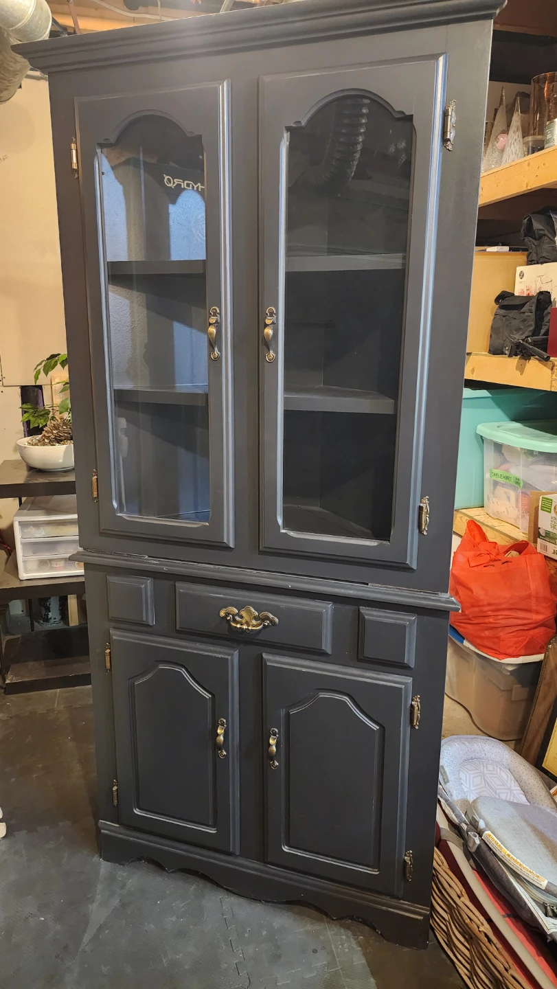 Vintage Solid Wood Corner Hutch
