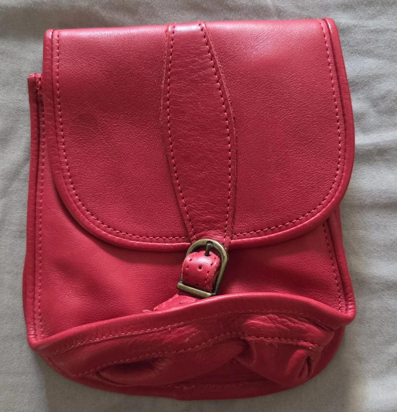 Pink Leather Crossbody Bag