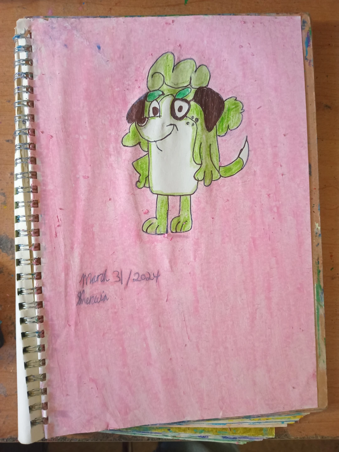 GREEN AND WHITE DOG BY CUSTOM ARTIST SHERWIN - photo 3