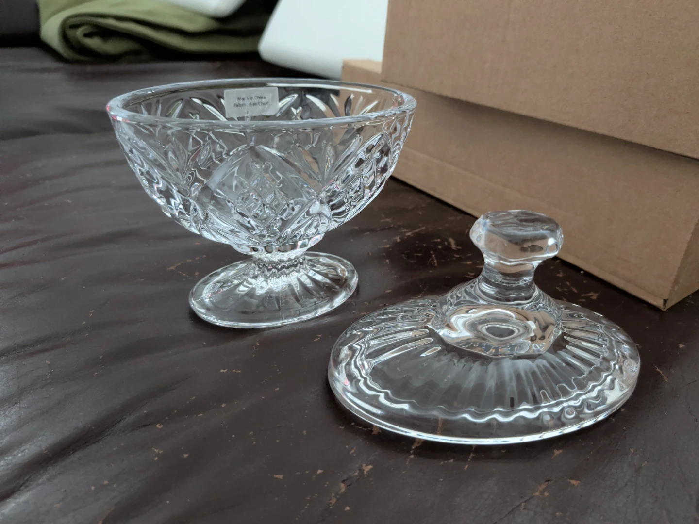 Crystal Pedestal Candy Dish with Lid - photo 2