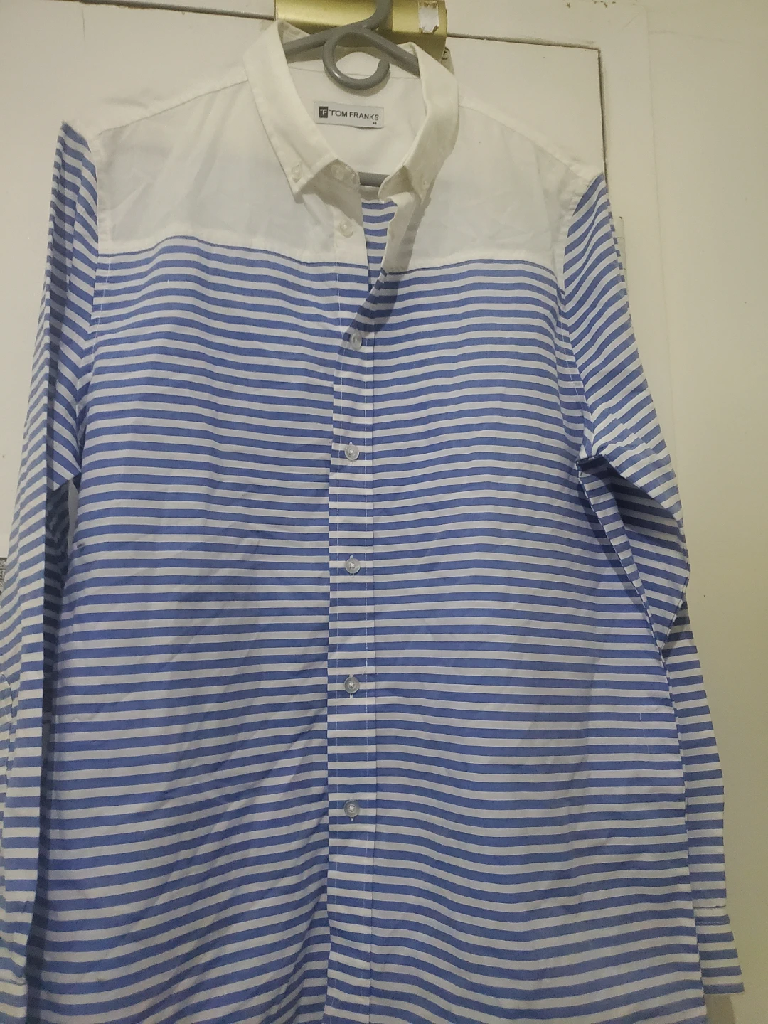TOM FRANKS Men's Striped Button-Up Shirt