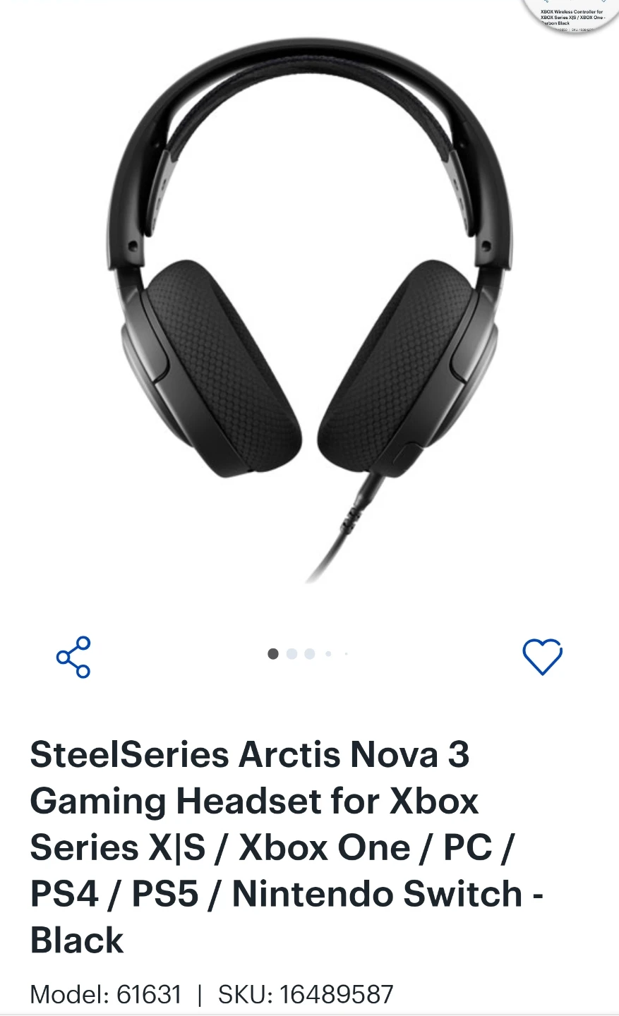 SteelSeries Arctis Nova 3 Gaming Headset Black