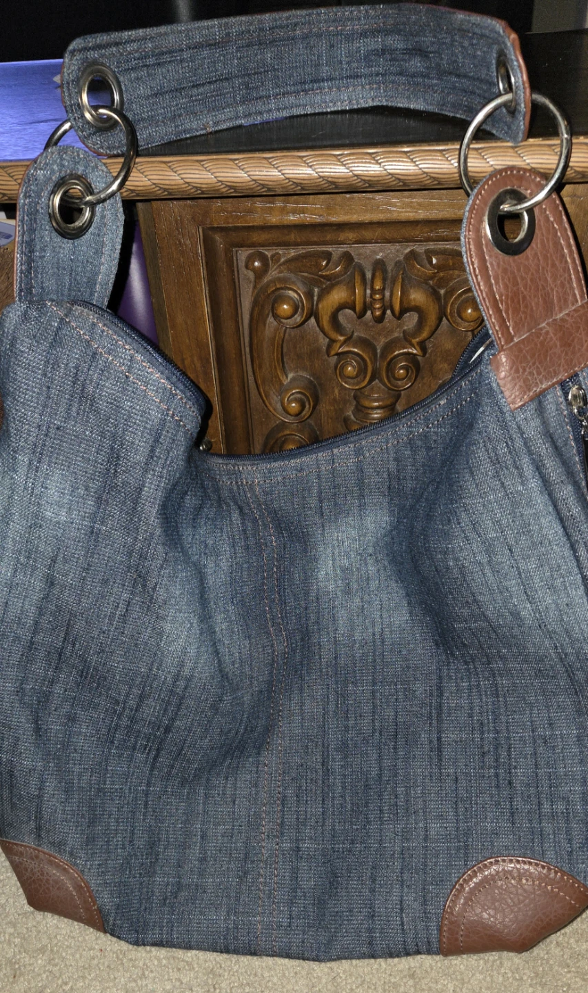 Denim large purse