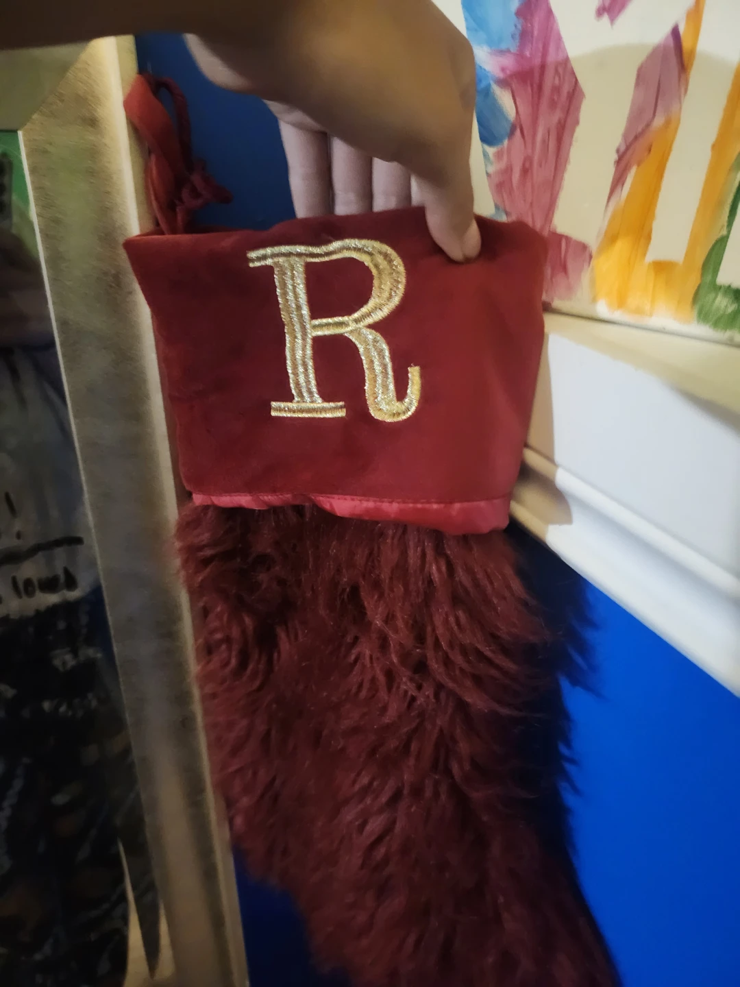 Red Christmas Stocking with "R" Initial