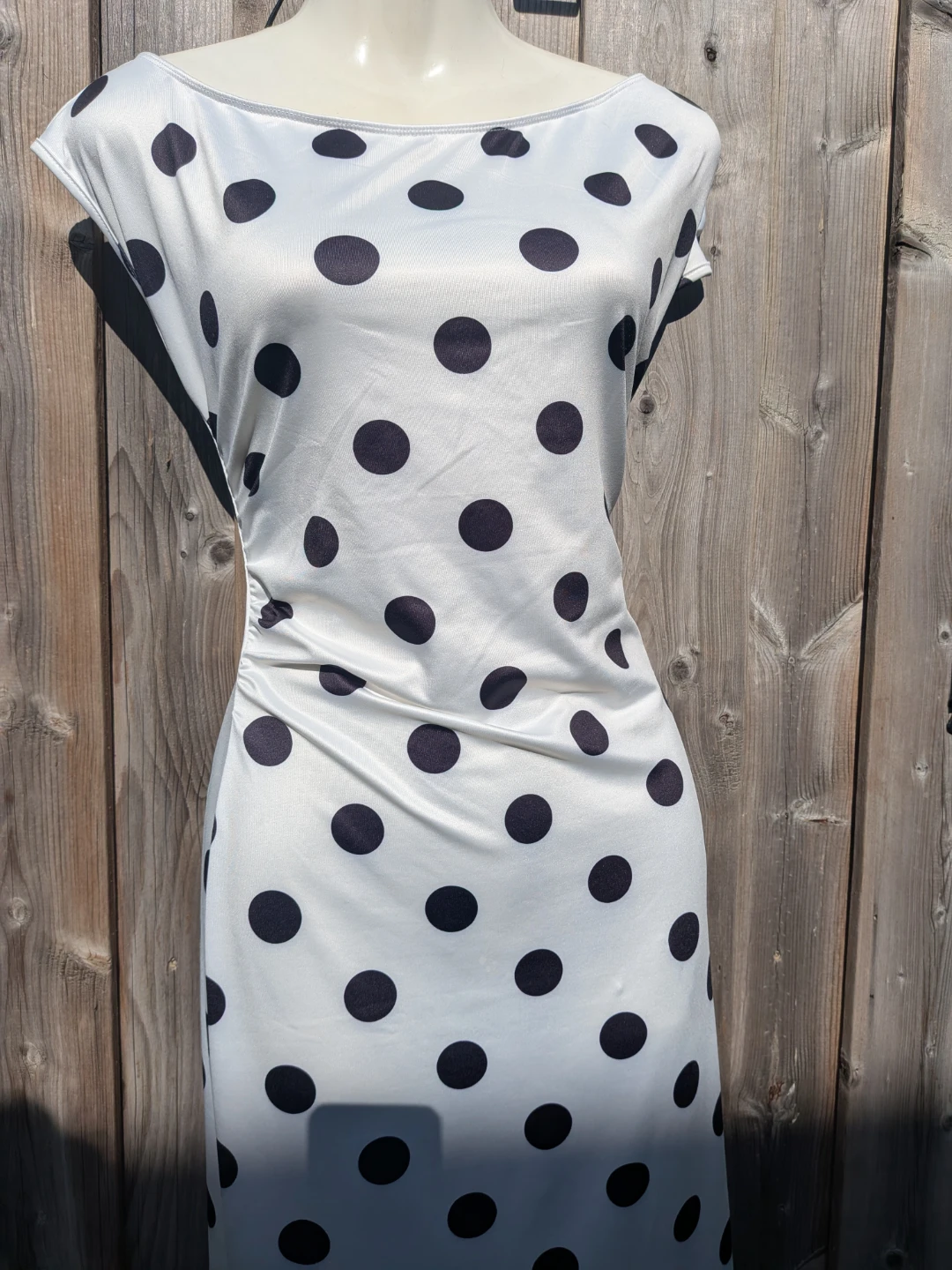 White Polka Dot Maxi Dress SML/MED