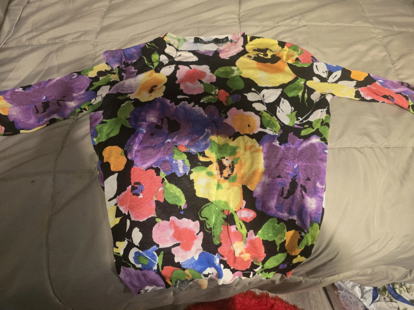 Lauren Ralph Lauren Floral Knit Sweater Size S - photo 2