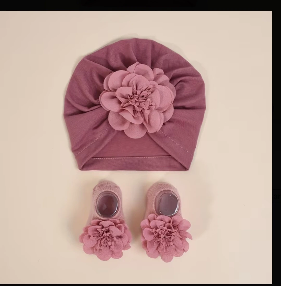 Baby Turban Hat and Socks Set - photo 4