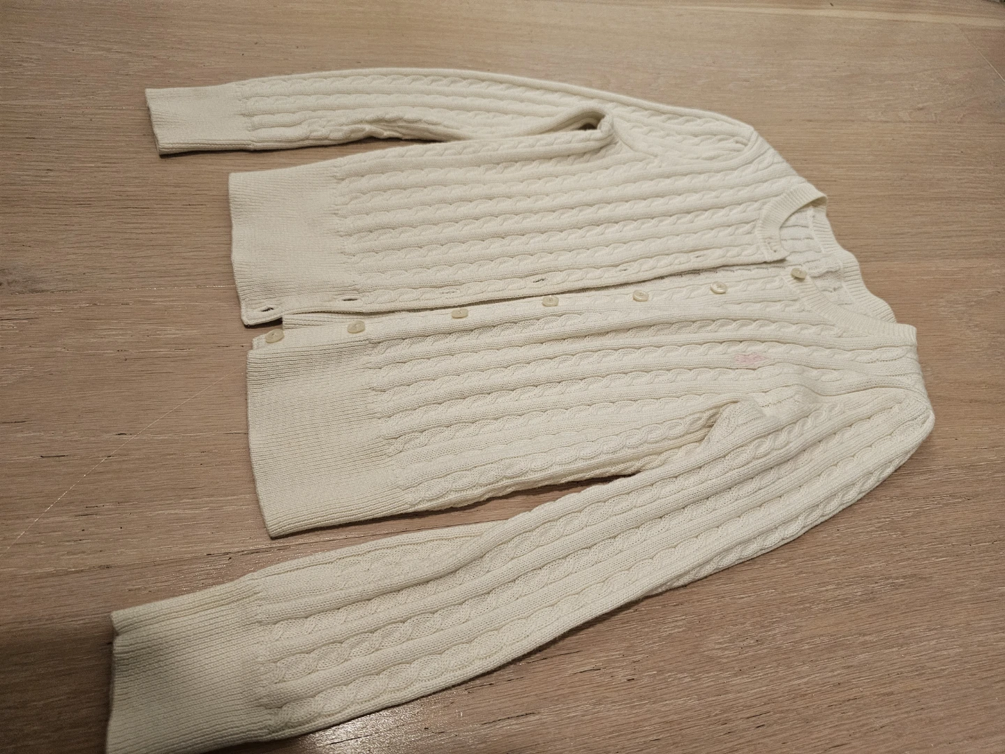 Kids Ralph Lauren Cream Cable Knit Cardigan 5y - photo 4