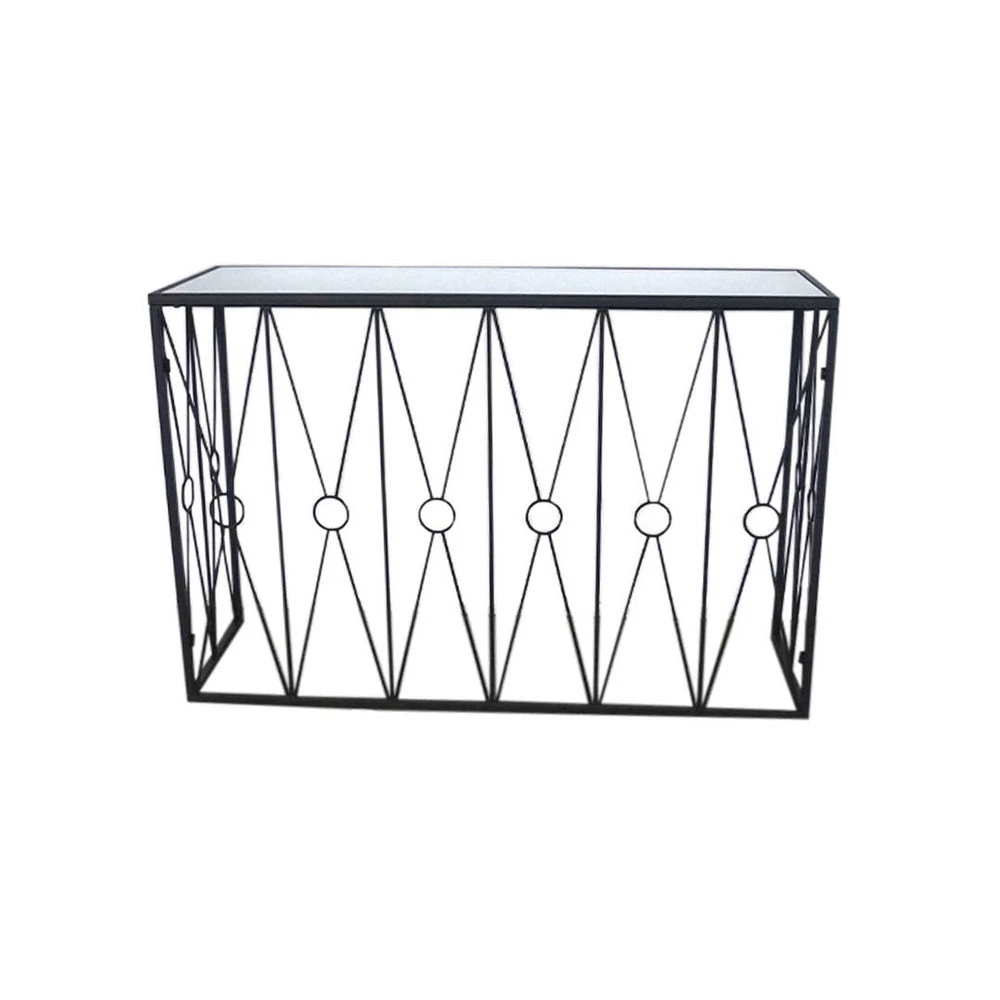 Metal console tablet with mirror top