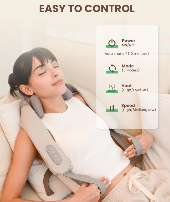 Heycool - Neck & Shoulder Massager with Heat, Kneading, Cordless - photo 4