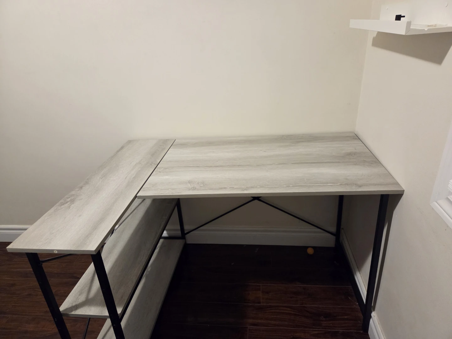 L-Shaped Desk with shelves