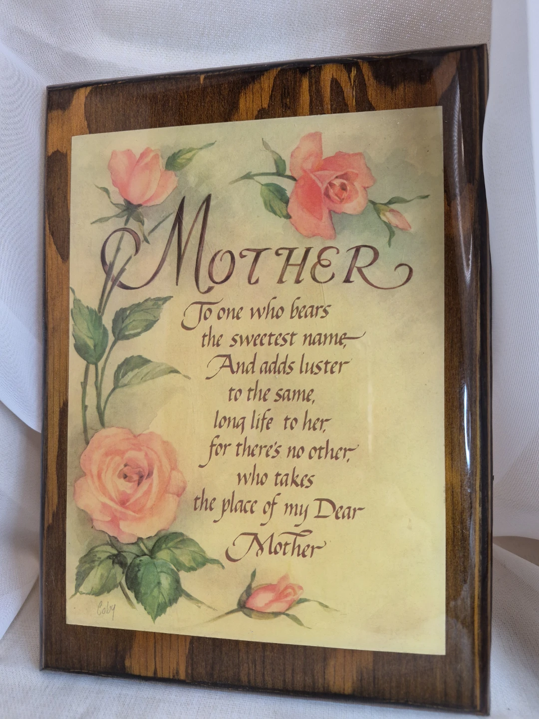 Vintage 9" x 6 1/2" Wooden Sentimental Mother Plaque - photo 2
