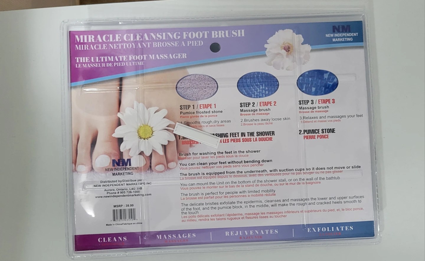 Miracle Cleansing Foot Brush with Pumice Stone - photo 3