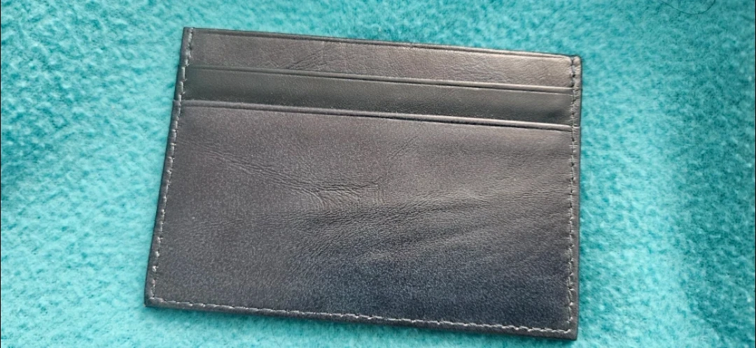 Navy real Leather Card Holder wallet - photo 2