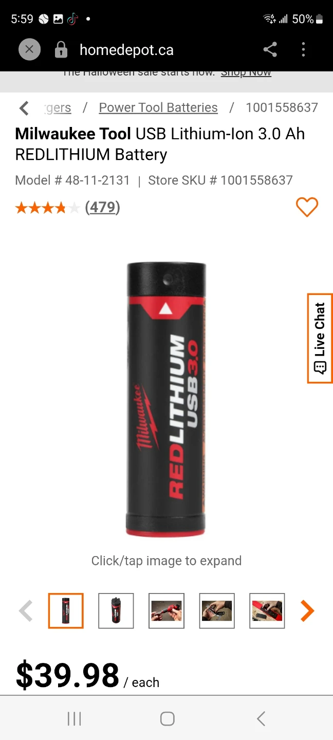 Milwaukee REDLITHIUM USB 3.0 Ah Battery