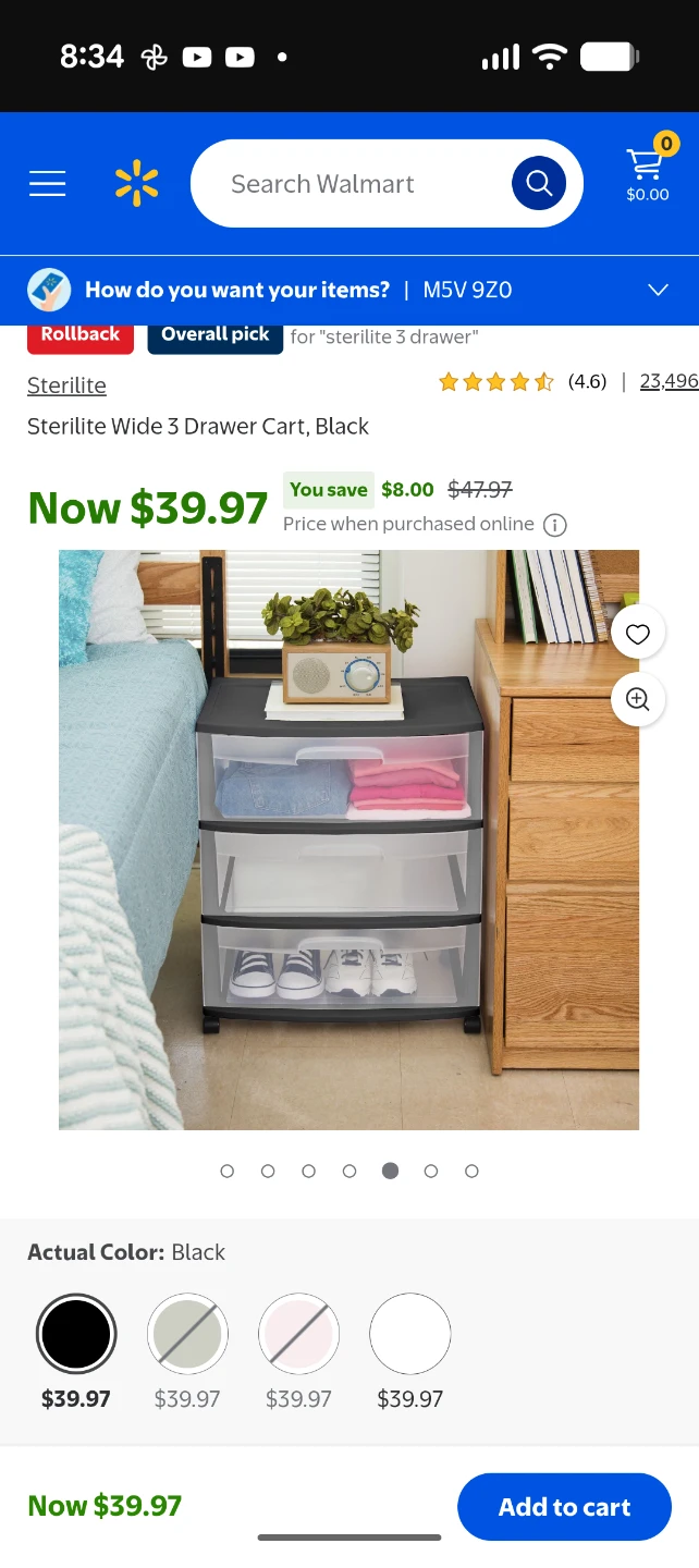 Sterilite 3 Drawer Wide-Large Cart with Castors - photo 4