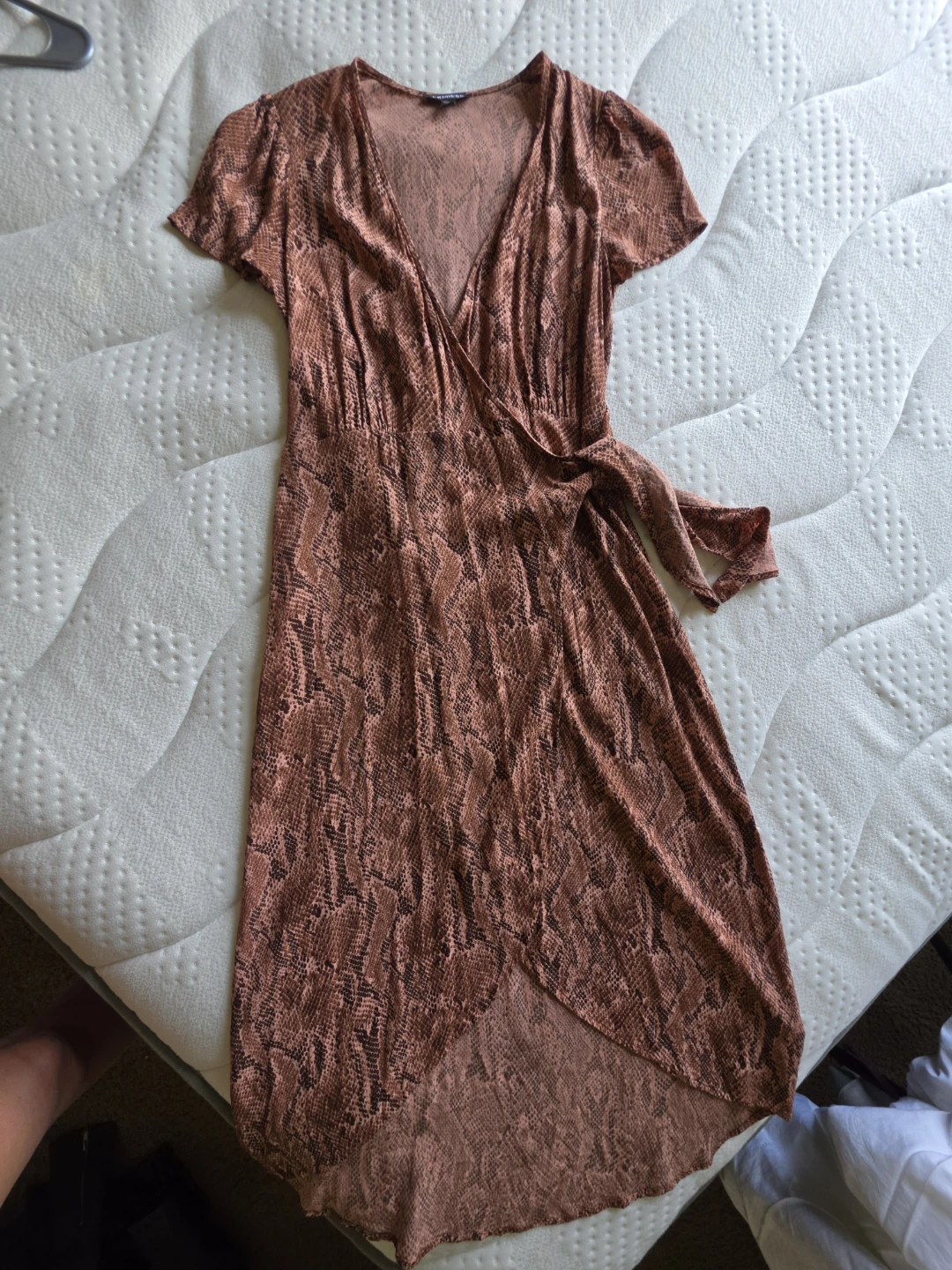 Express Snake Print Wrap Midi Dress - Size XS