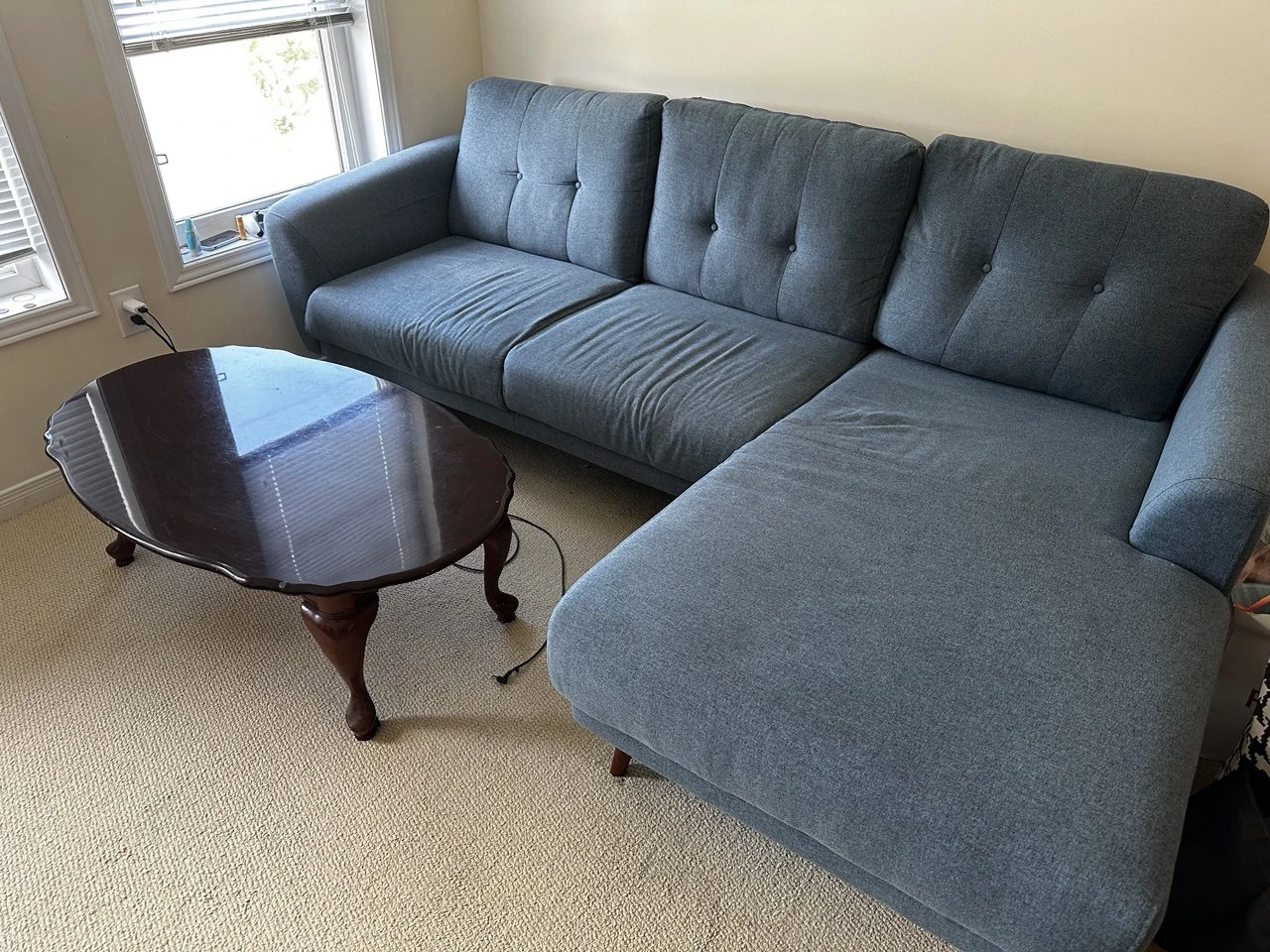 Modern Grey Fabric L-Shaped Sectional Sofa - photo 2
