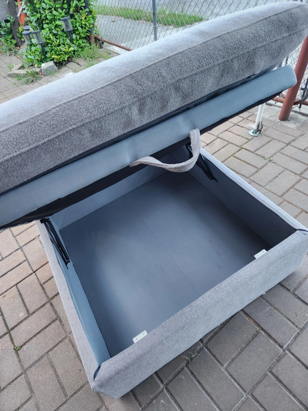 Storage Ottoman - Grey Fabric - photo 2