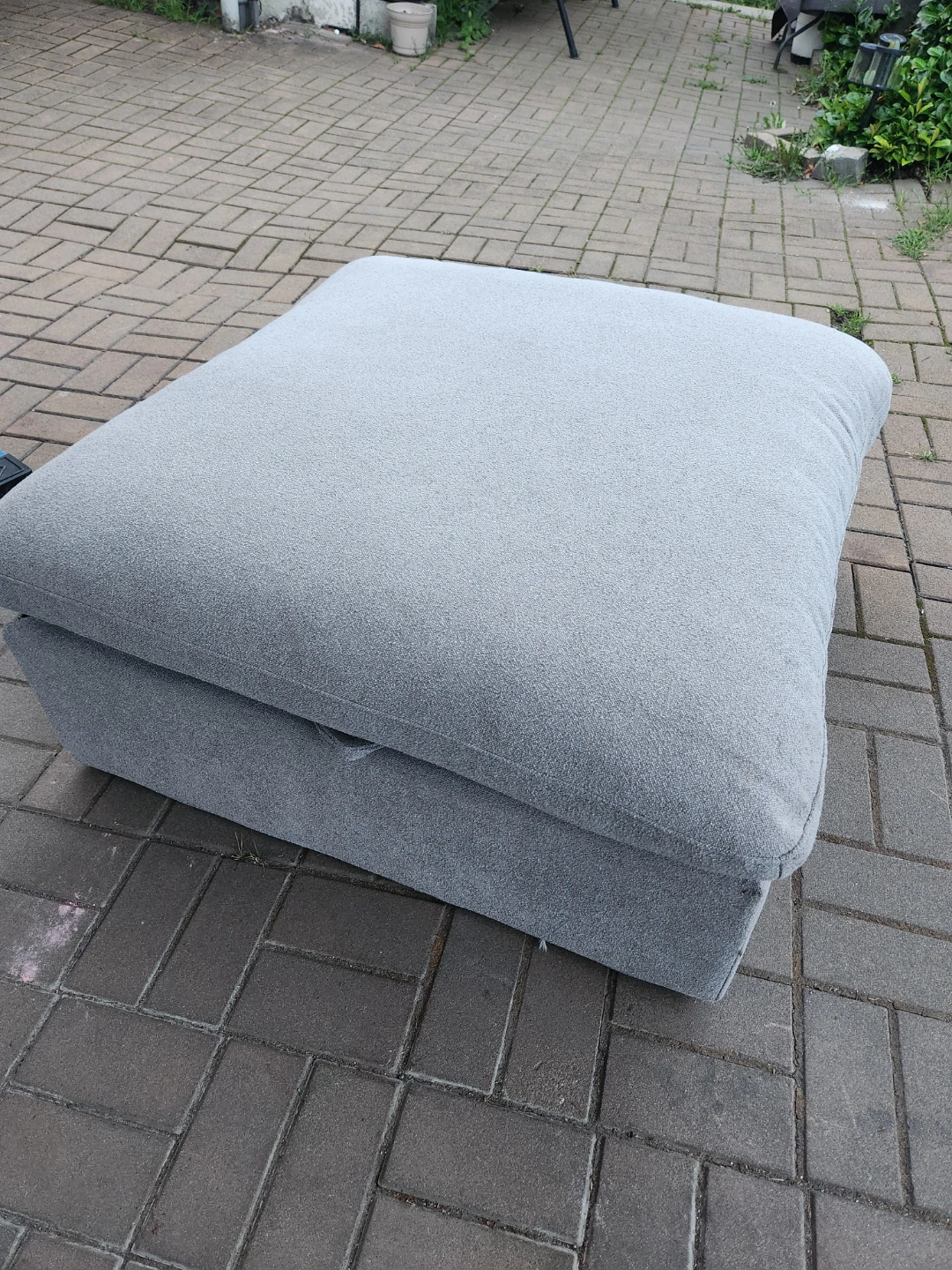 Storage Ottoman - Grey Fabric - photo 3