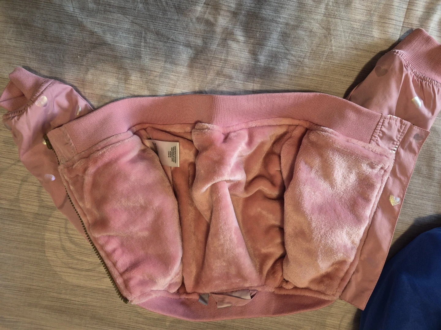 Pink Bomber Jacket with Hearts - Toddler Girl - photo 3