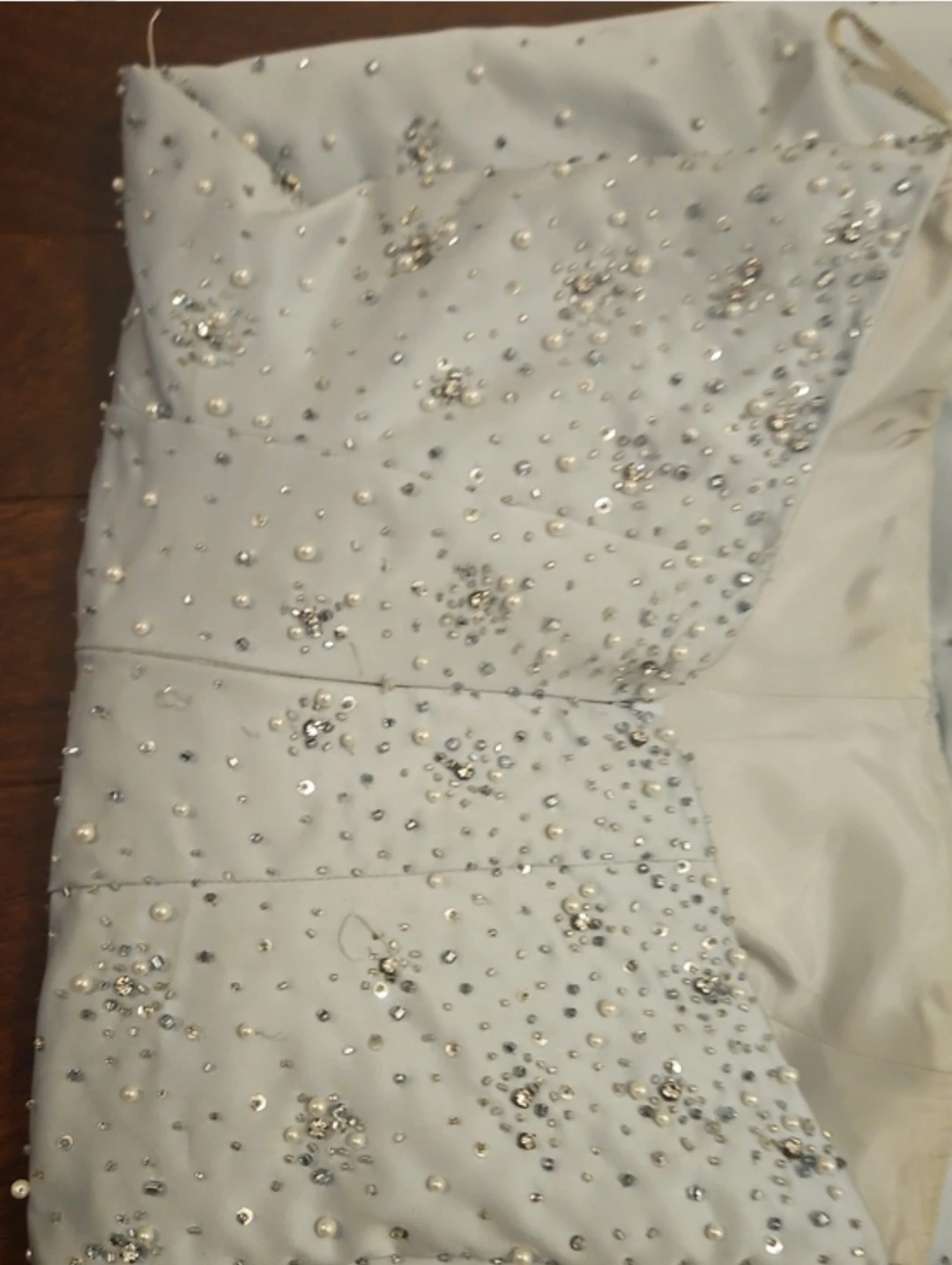 White Beaded Strapless Dress - photo 2