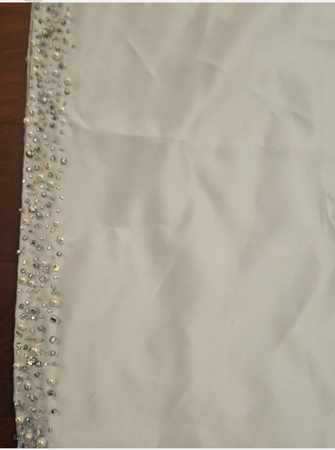 White Beaded Strapless Dress - photo 5