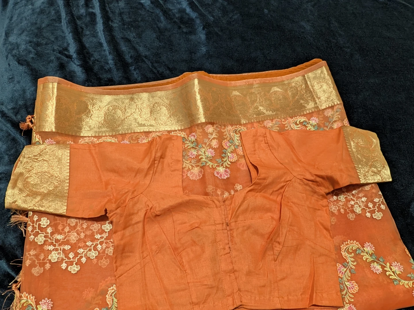Organza silk Saree with Blouse Piece - photo 2
