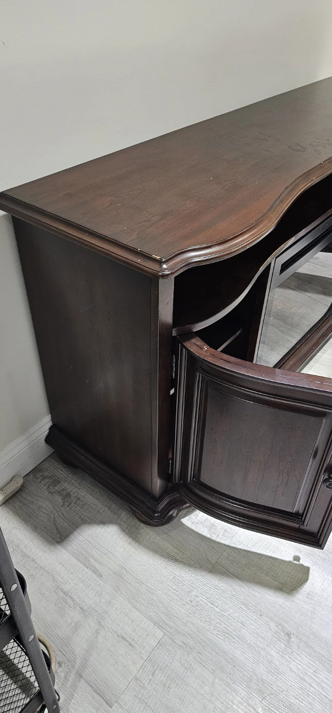 Dark Wood Electric Fireplace TV Stand - photo 4