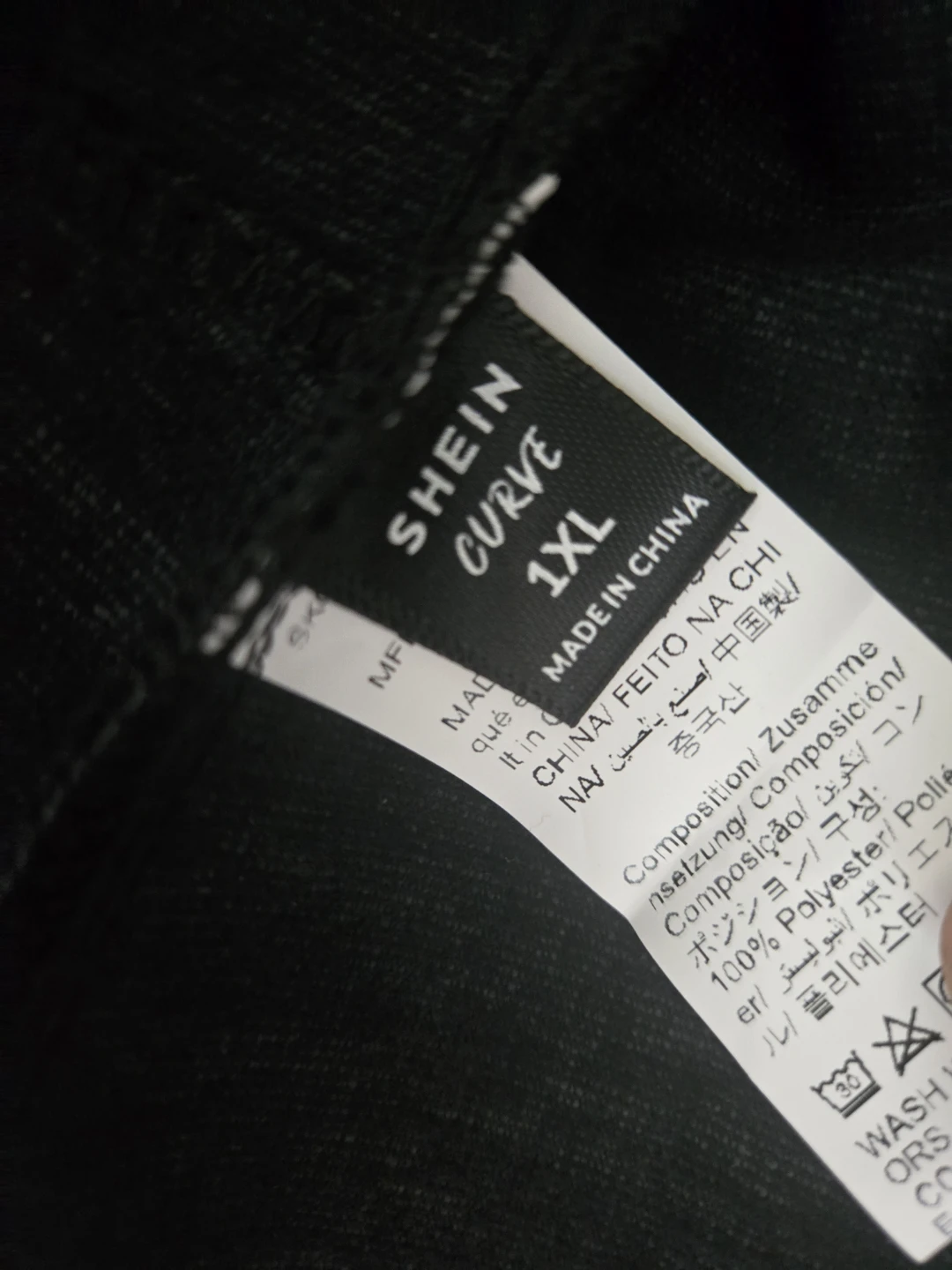 SHEIN CURVE Black Faux Leather Biker Jacket - photo 2