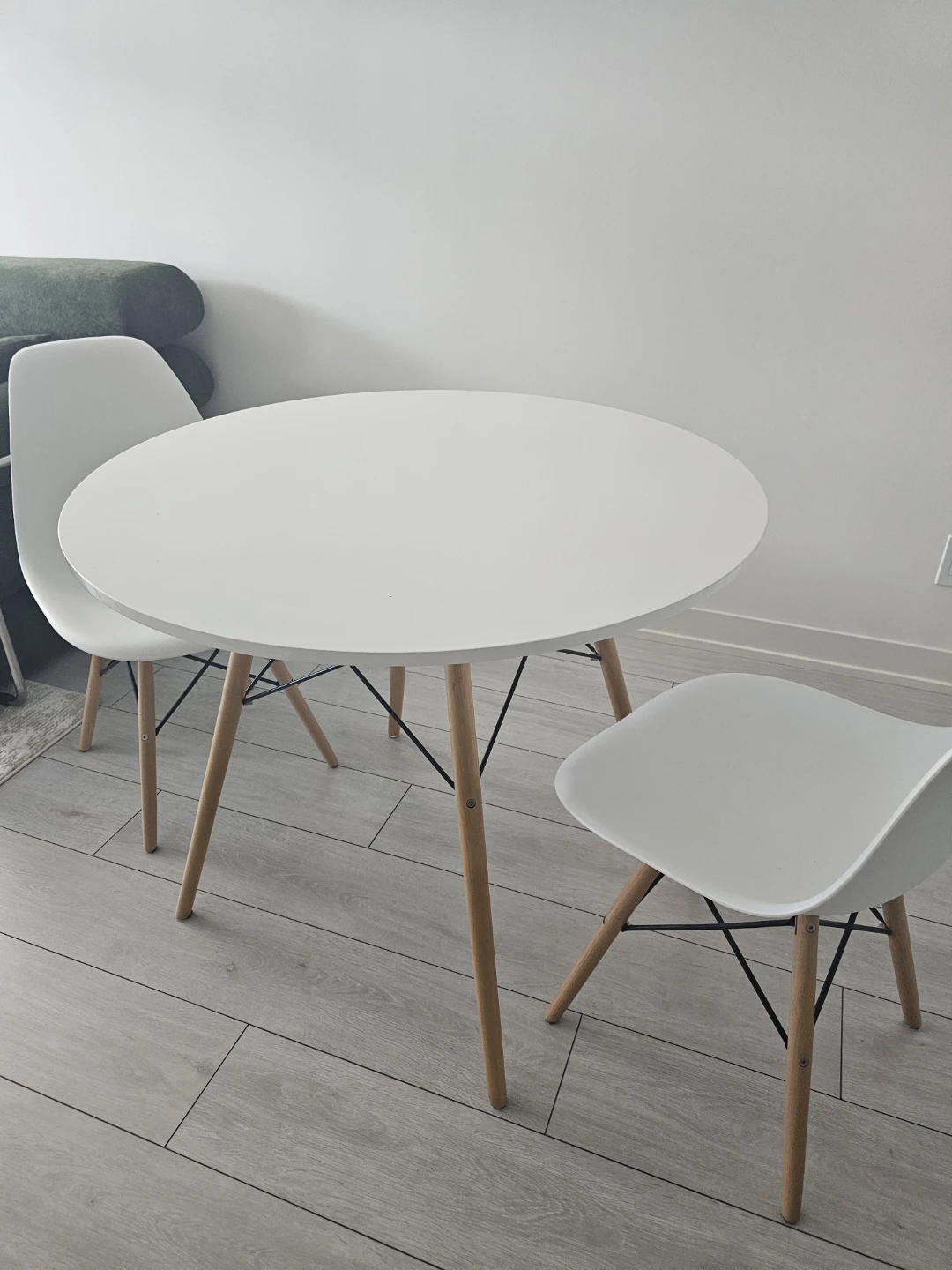 Structube White Dining Set - Table & 2 Chairs
