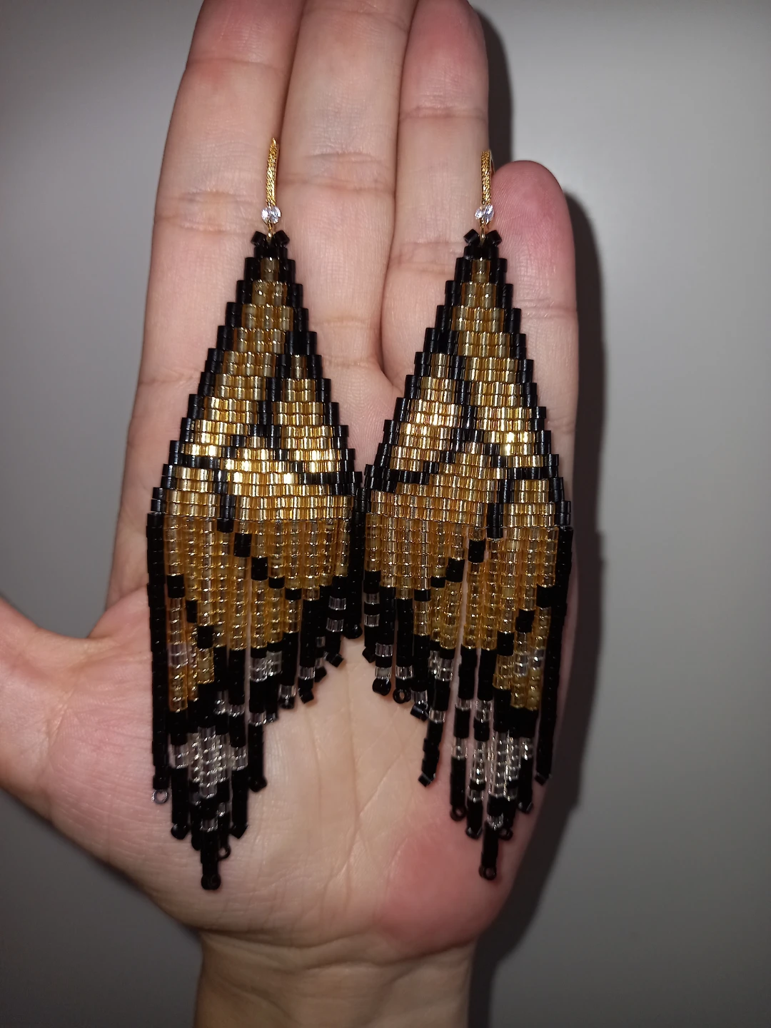 18KGoldPlated 🌟Big Beaded Butterfly Wing Earrings