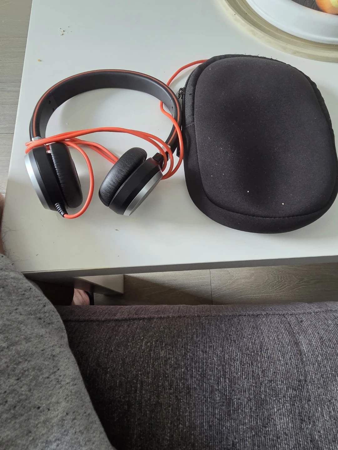 Jabra Black/Orange Headphones with Case