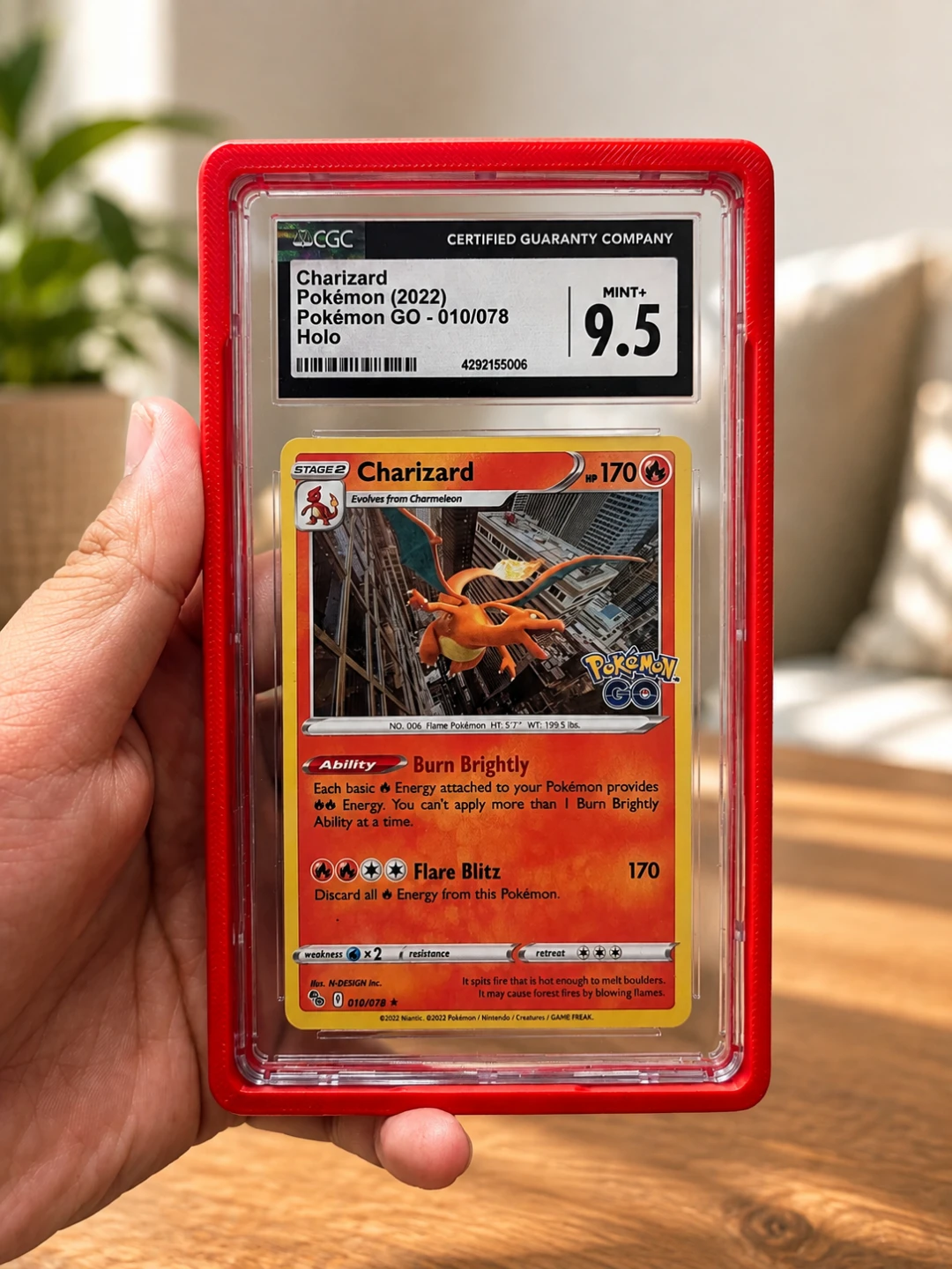 CGC Graded Charizard Pokemon Card (2022) - MINT+ 9.5 - photo 3