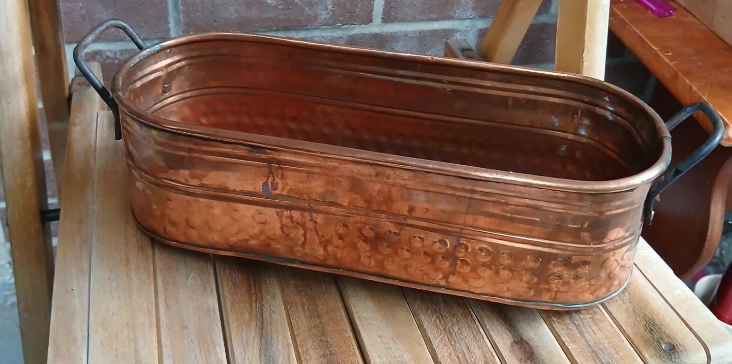 Vintage Copper Planter with Handles