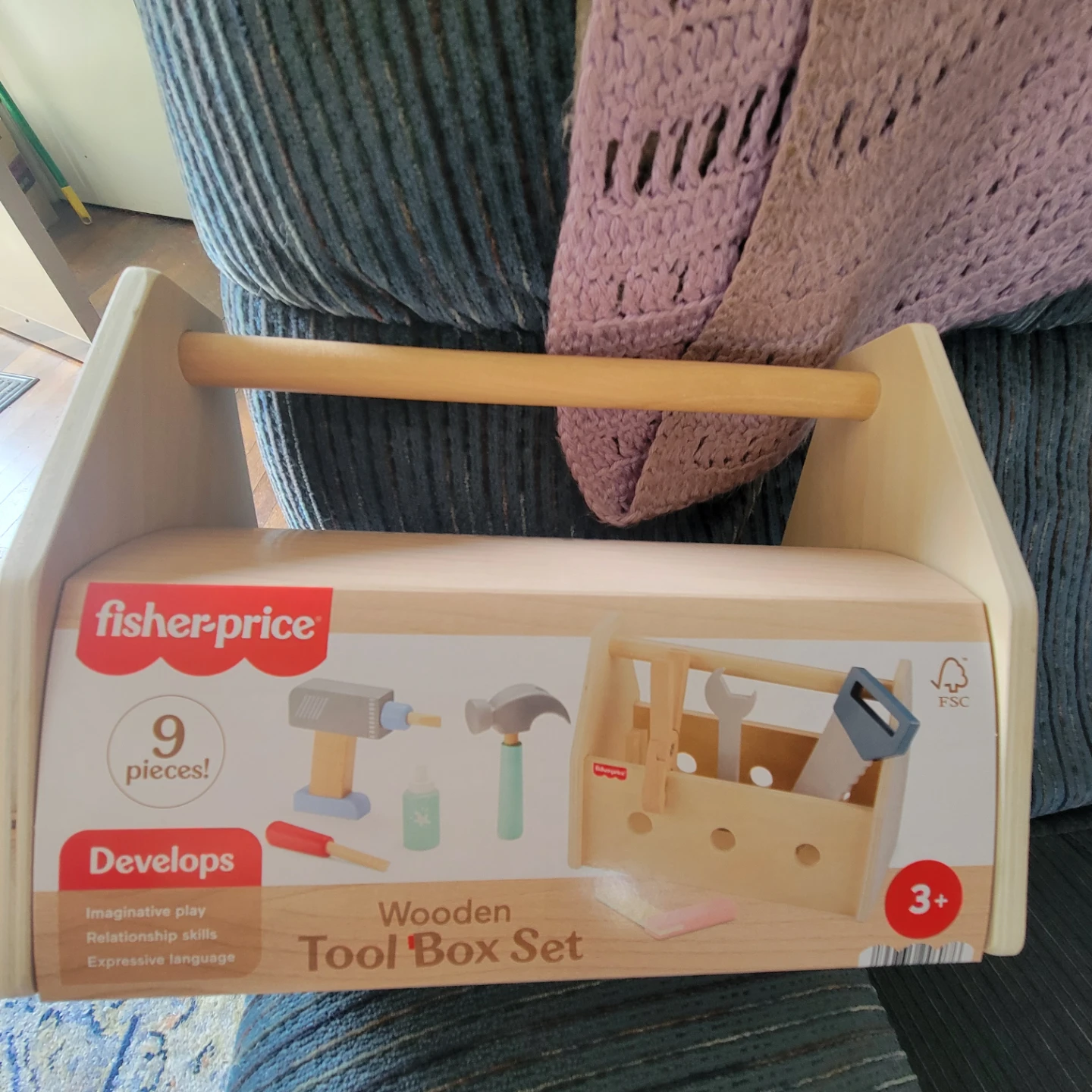Wooden tool box set