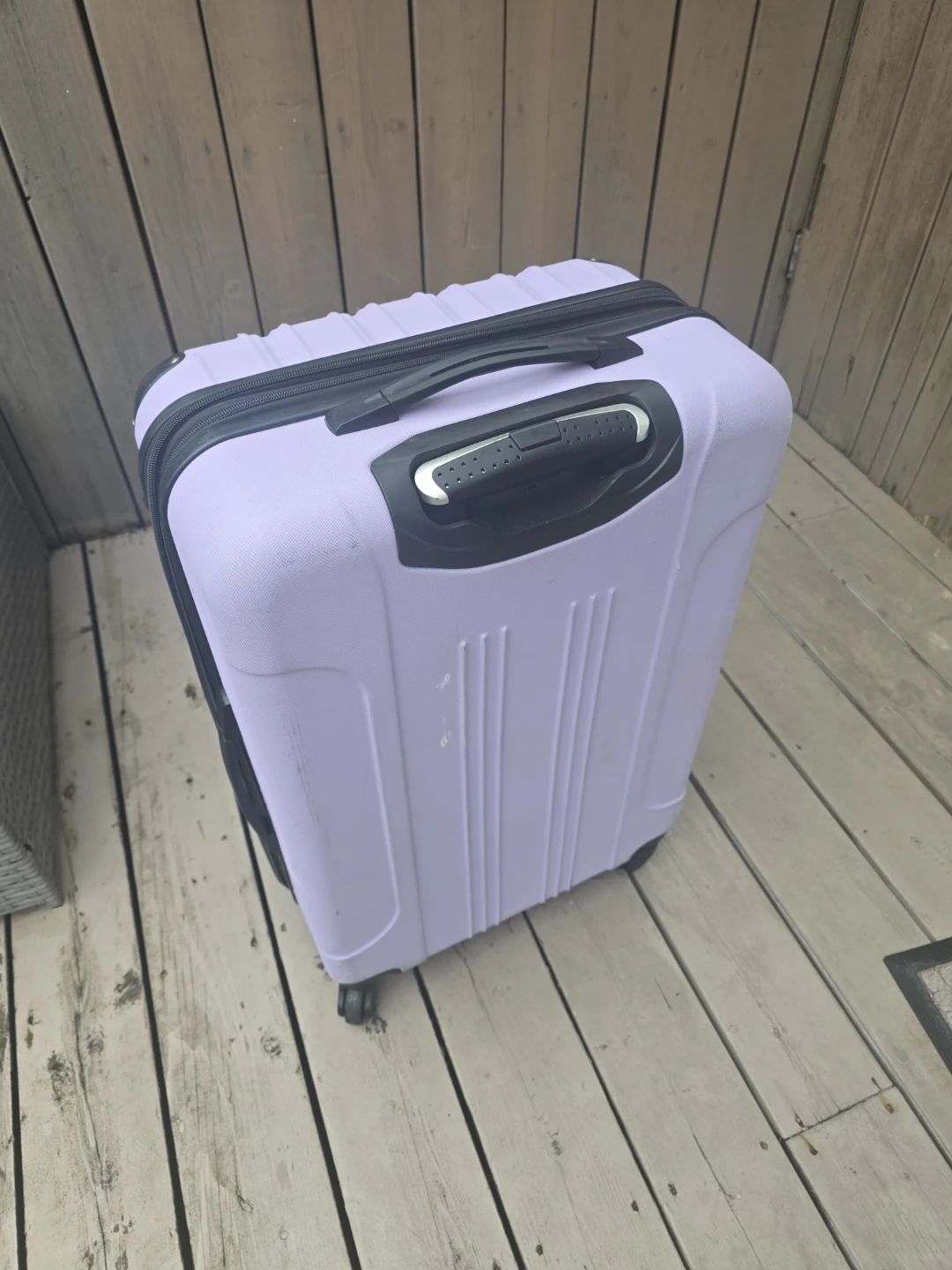Lavender hard-shell suitcase