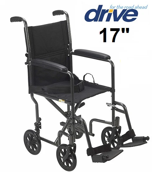Drive Medical 17-inch Steel Transport Chair