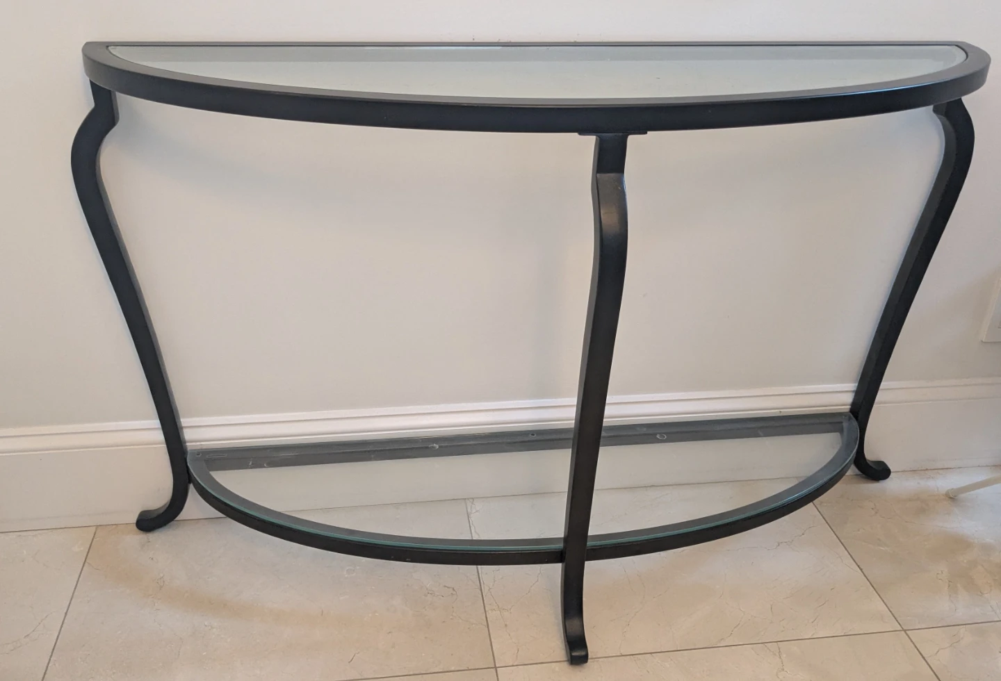 Round Glass & Metal Coffee Table & Console - photo 4