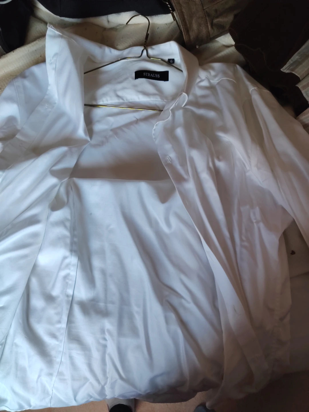 STRAUSS White Dress Shirt - Size 17 - photo 2