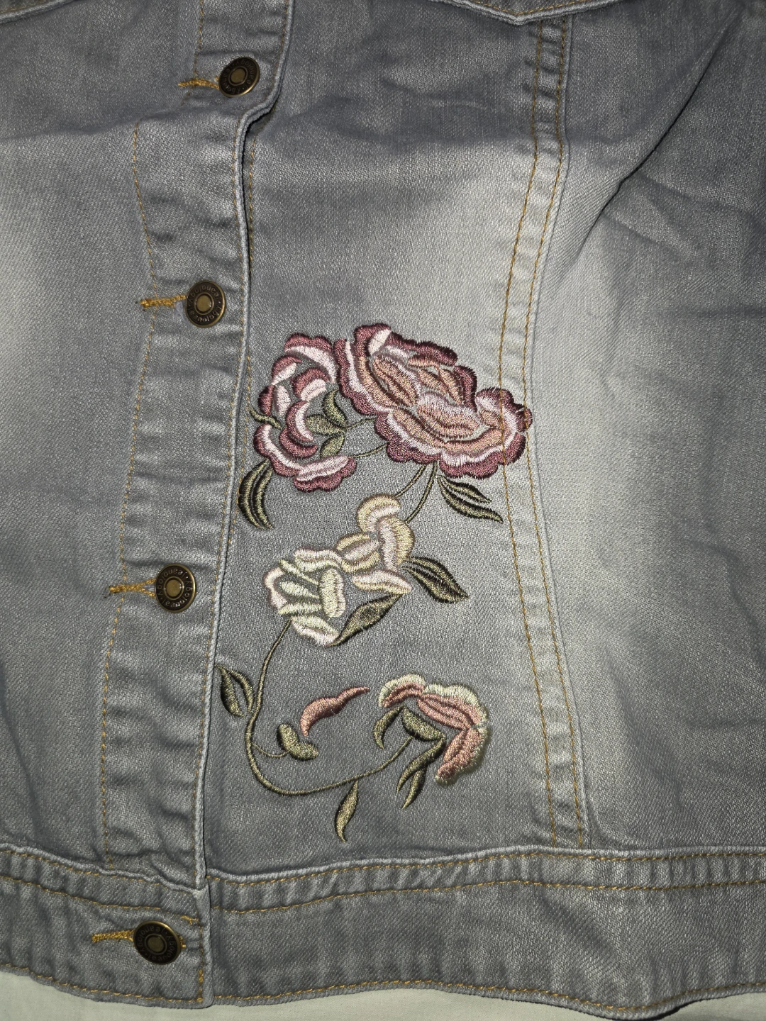 Jean Therapy Embroidered Denim Jacket Size 16W - photo 3