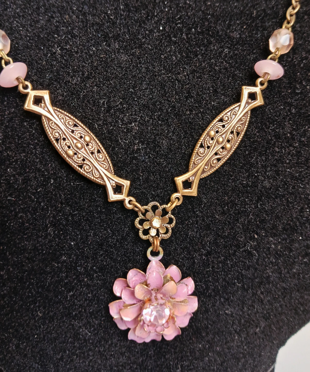 Flower Pendant Necklace and Earring Set - photo 3