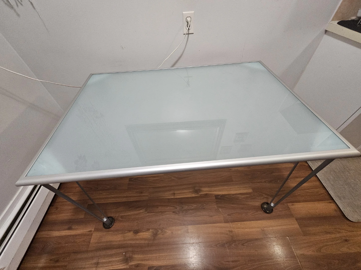 IKEA GALANT Frosted Glass Desk – Great Condition! - photo 3