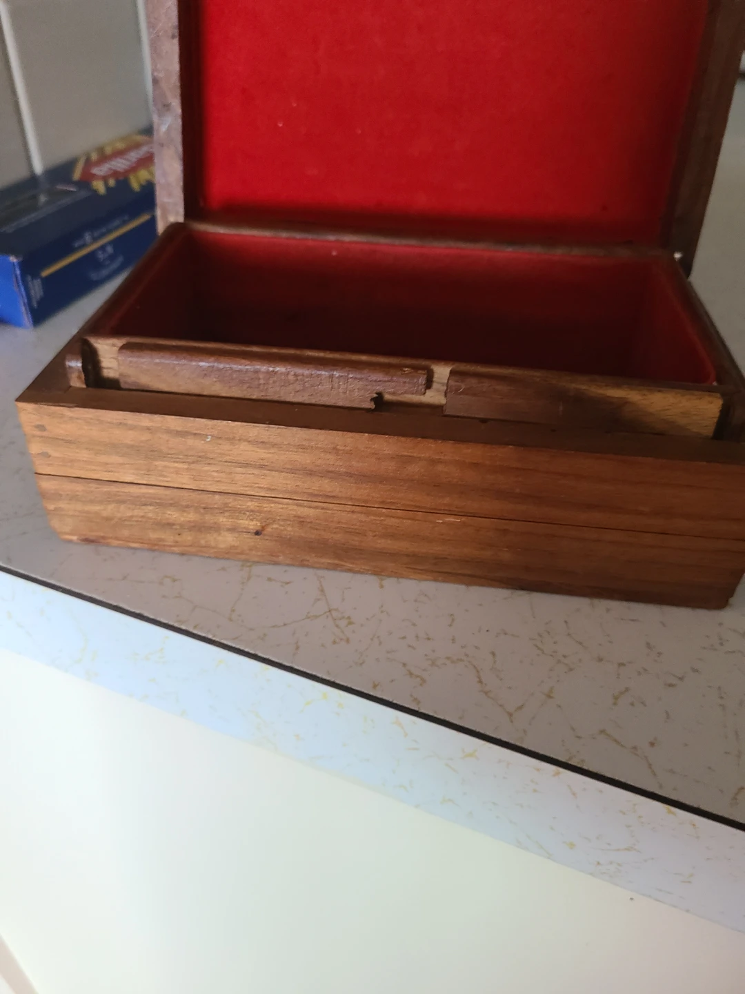 Wooden Trinket Box with Red Lining - photo 2