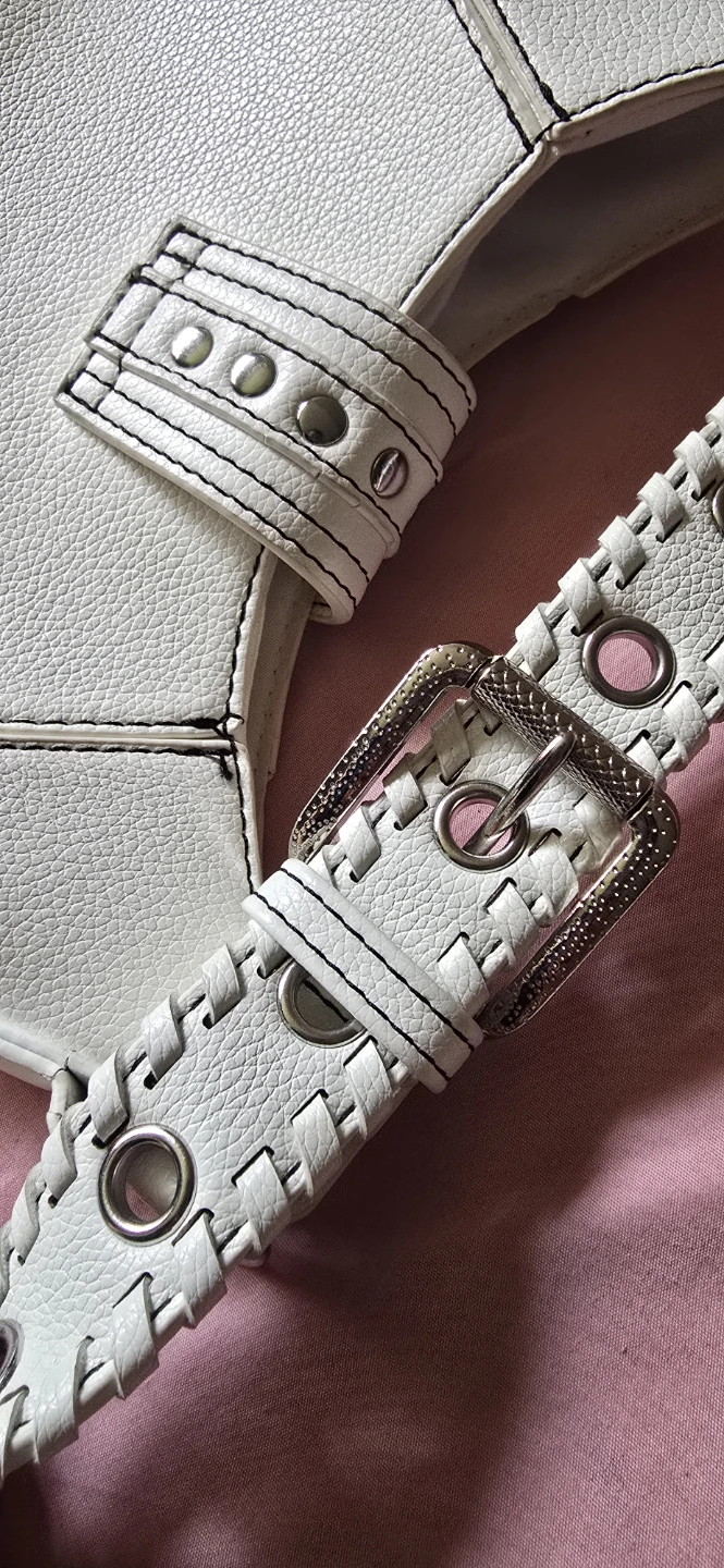 White studded shoulder bag - photo 5