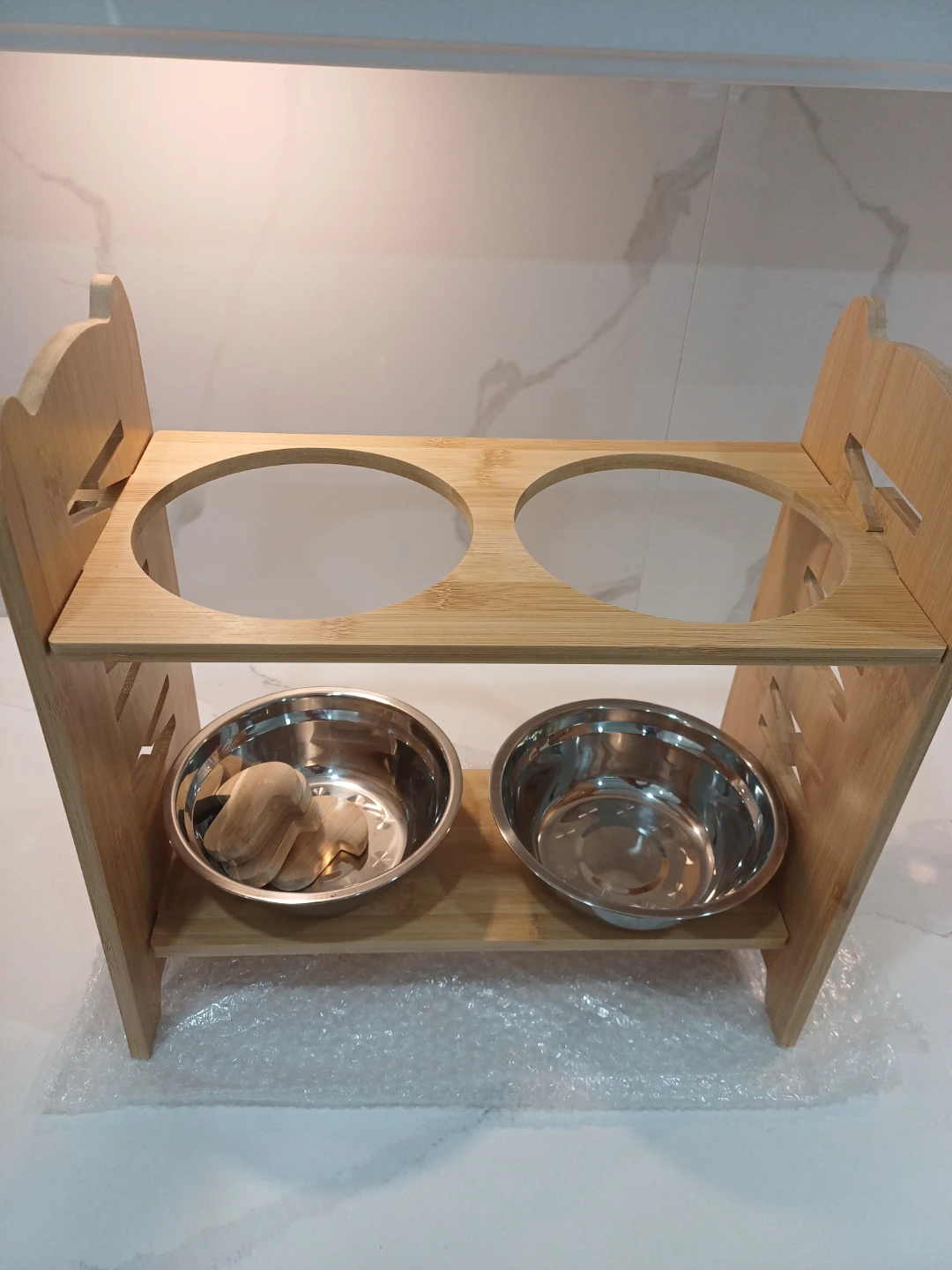 Bamboo Elevated Pet Food Bowls
