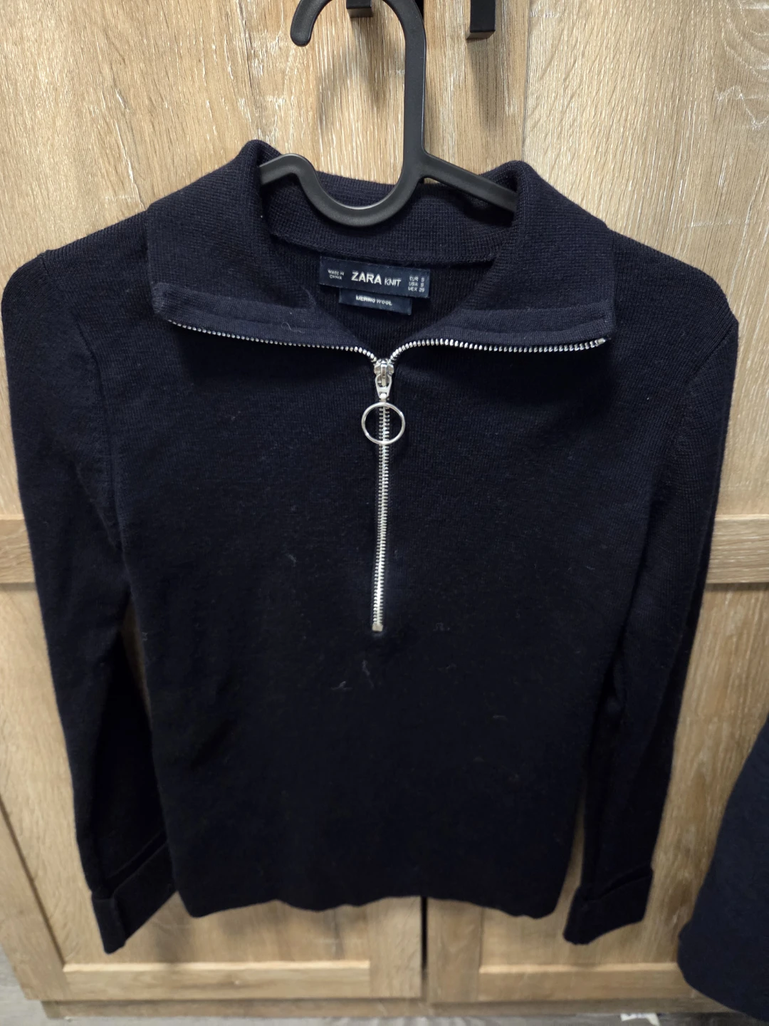 Zara Knit Merino Wool Half-Zip Sweater